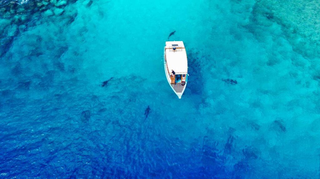 Aerieal view of the tiger harbor in Fuvahmulah.