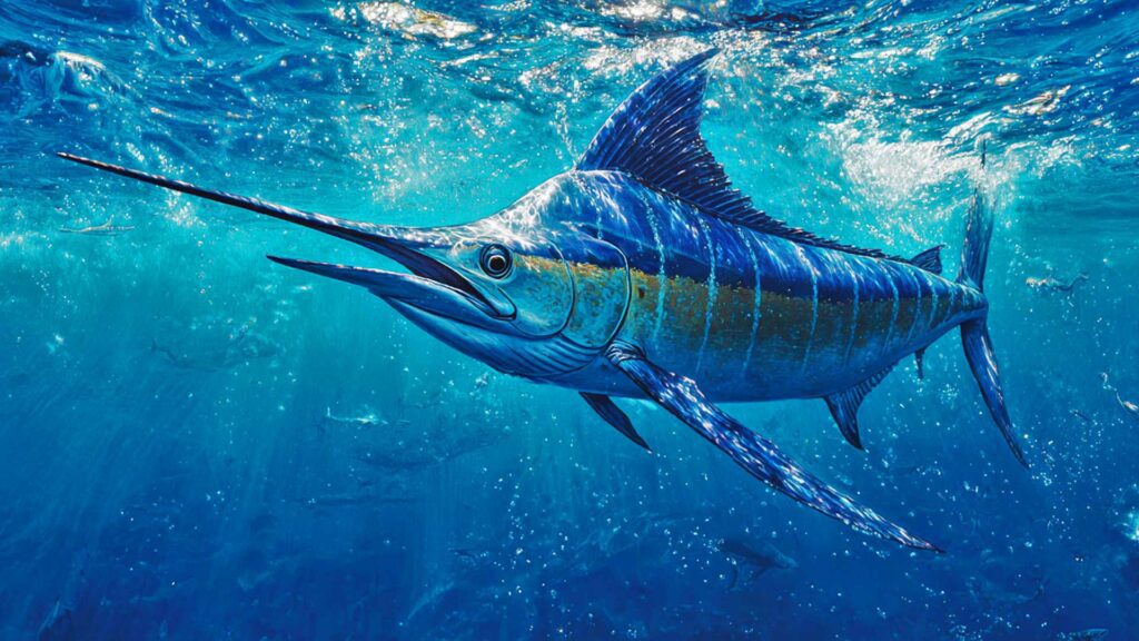 AI illustration of a swordfish