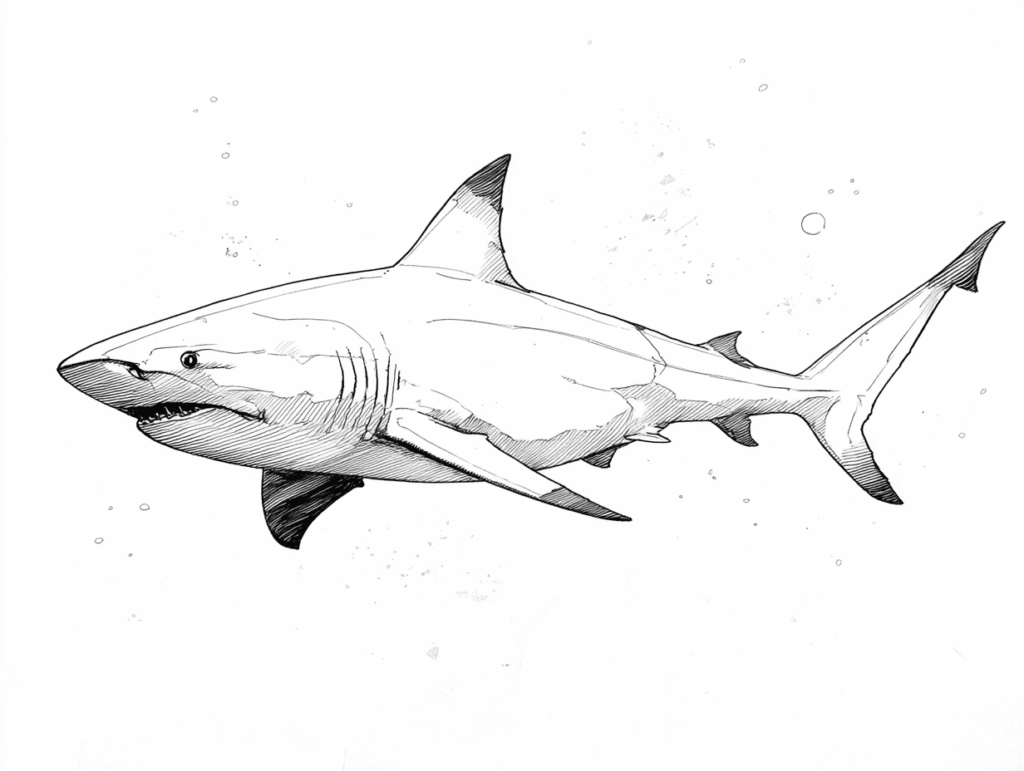 AI illustration of a bull shark