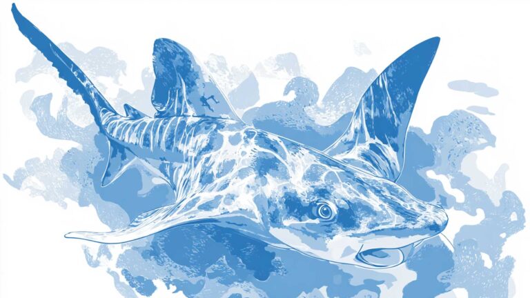 AI illustration of a bow mouth guitarfish