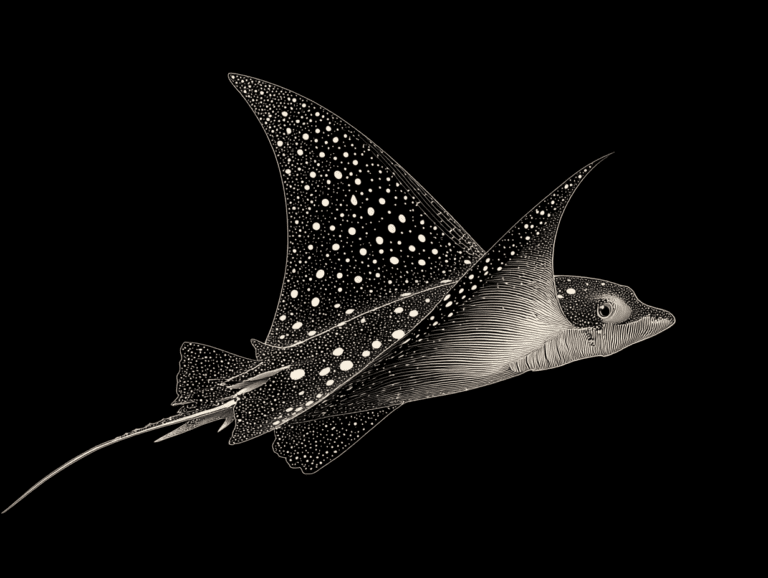AI illustration of a spotted eagle ray